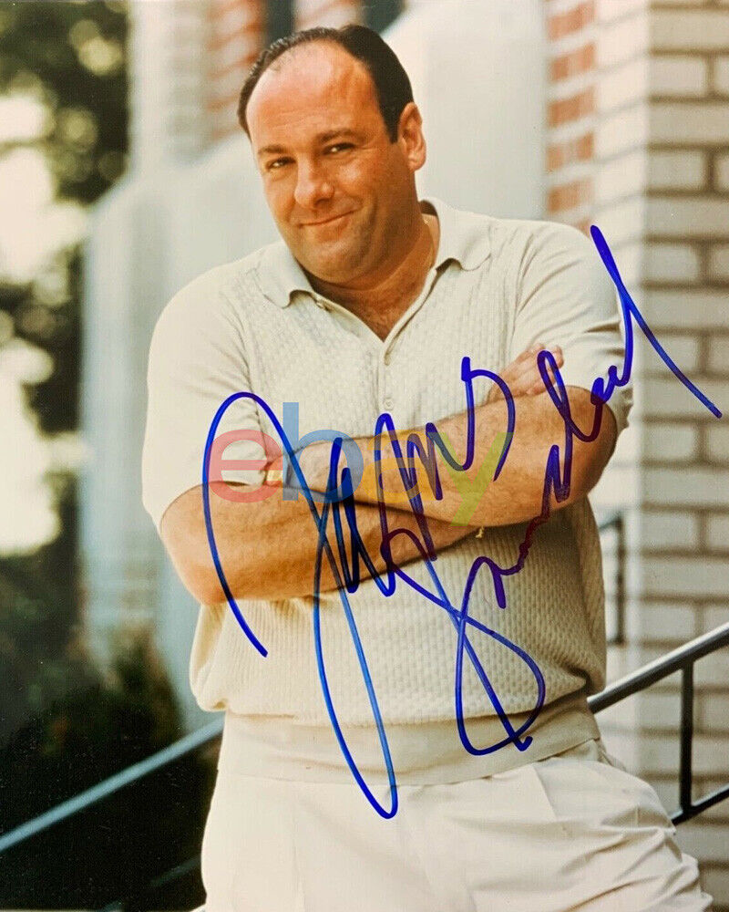 James Gandolfini Signed Photo Poster painting 8x10 Autograph Sopranos Smiling Tony reprint