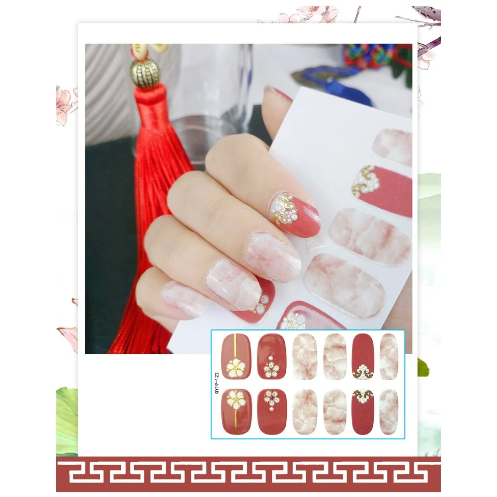 ENDRRFLLA 1pc/12sheet White Flower Decoration Nail Stickers Full Package Combination Sticker Water Transfer Sexy Women Nail art