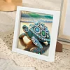 5D DIY Partial Special Shaped Drill Diamond Painting Sea Turtles Art With Frame Kit 17.2x17.2cm
