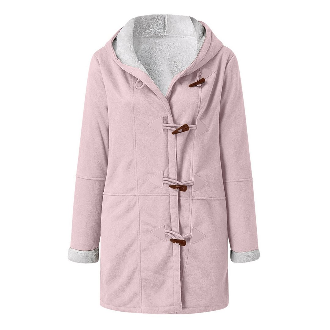 Lapel Women's Coat With Cashmere Fur Collar Pockets