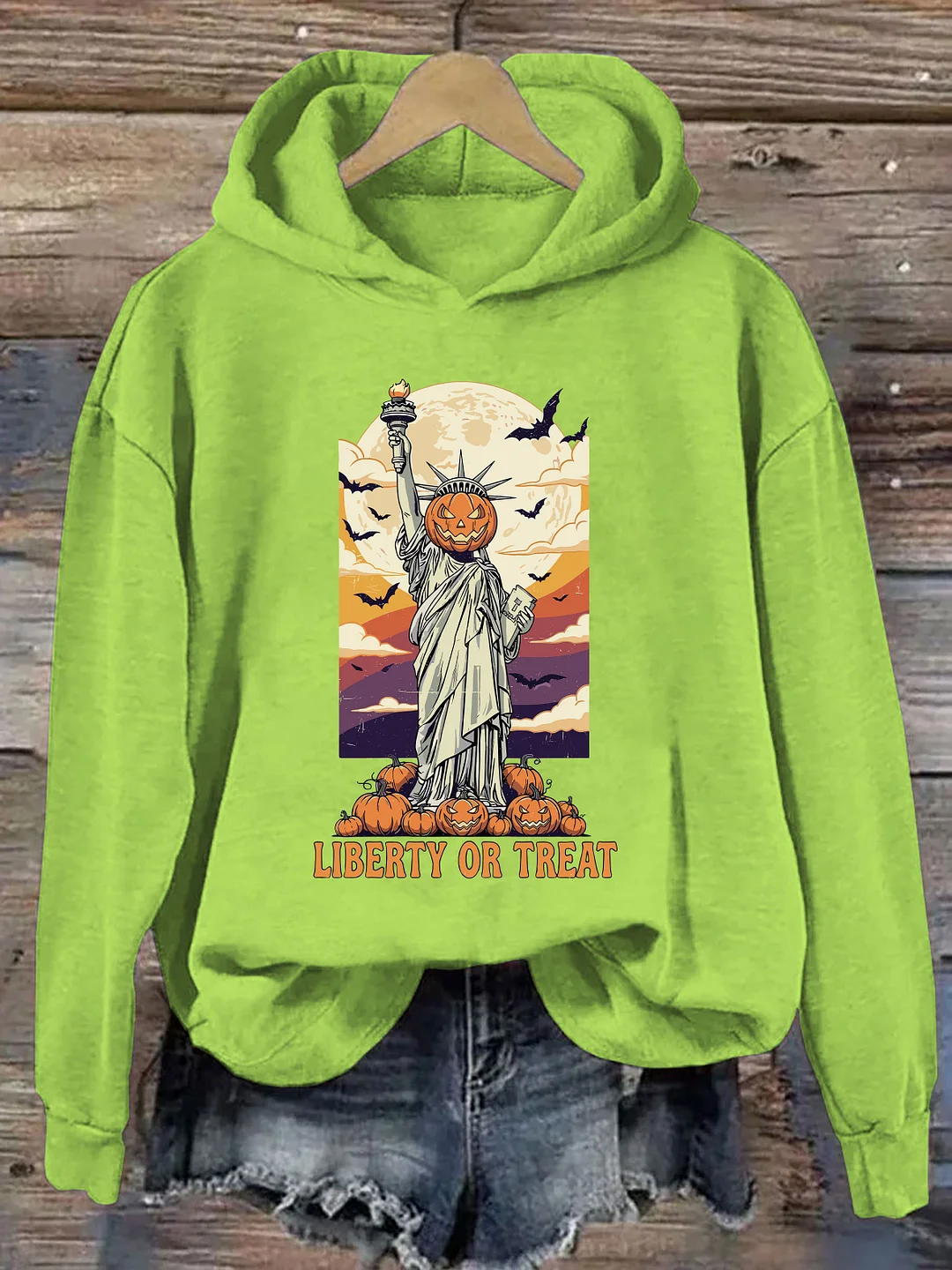 Liberty Or Treat Pumpkin Statue Hoodie