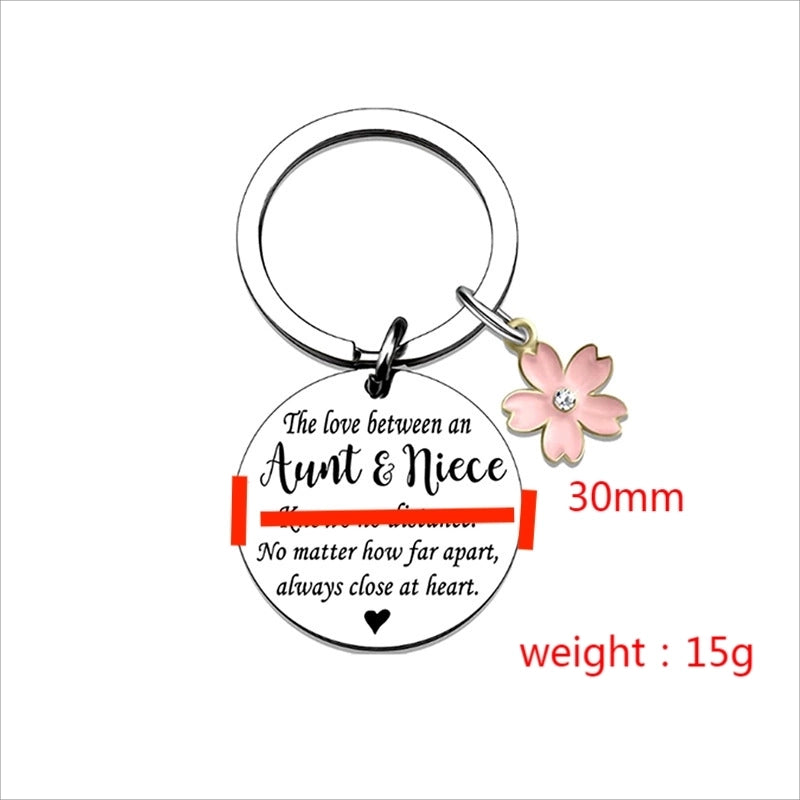 Casual Minimalist Letter Flower 304 Stainless Steel Iron Polishing Plating Laser White Gold Plated Bag Pendant Memorial Keychains