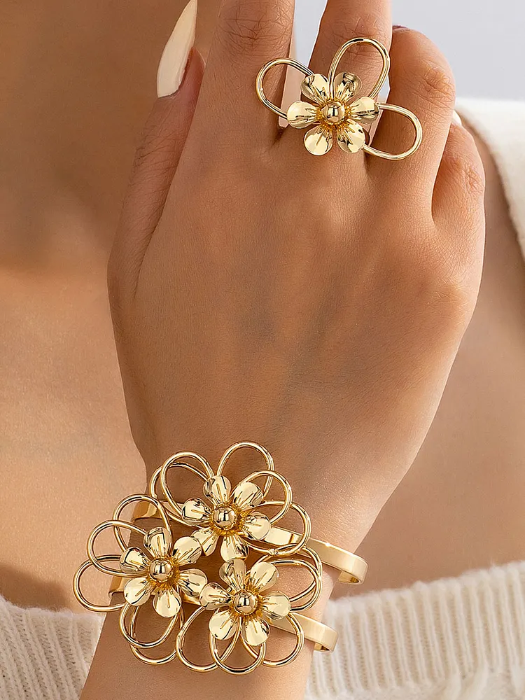 Flower Shape Hollow Rings Accessories Bracelet Accessories