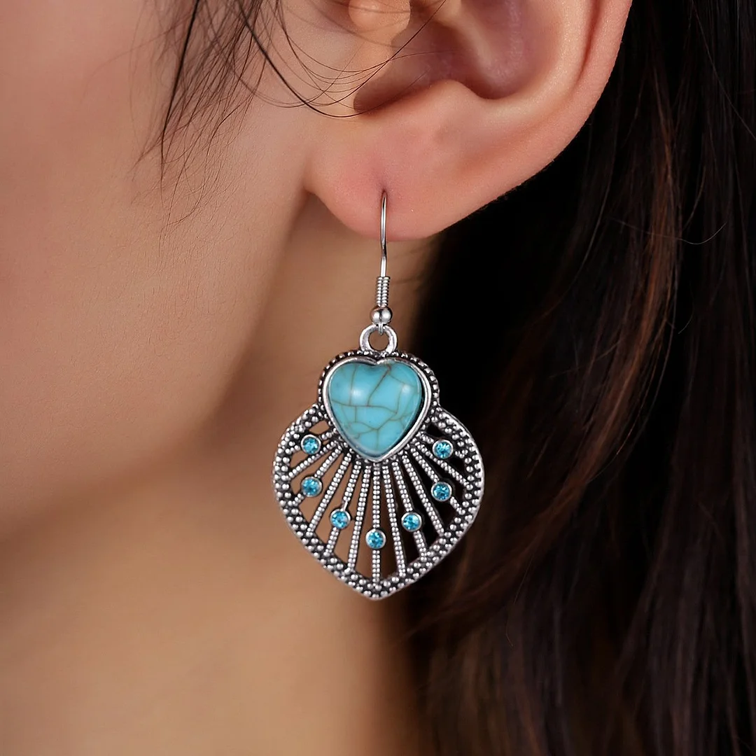 🔥Last Day 75% OFF🎁 Heart-shaped Turquoise Firework Earrings