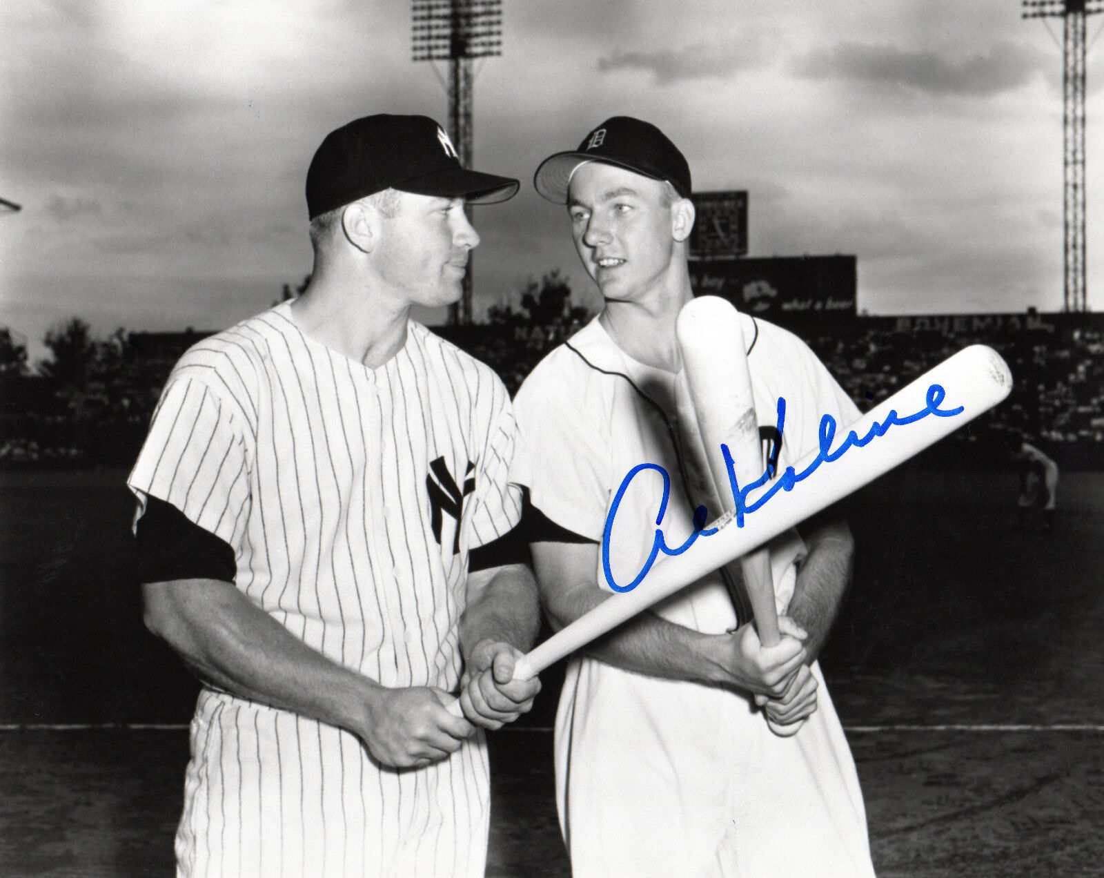 Al Kaline Detroit Tigers reprinted 8x10 autograph signed Photo Poster painting Mickey Mantle