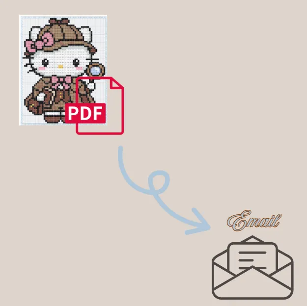 Detective Kitty Digital Pattern 