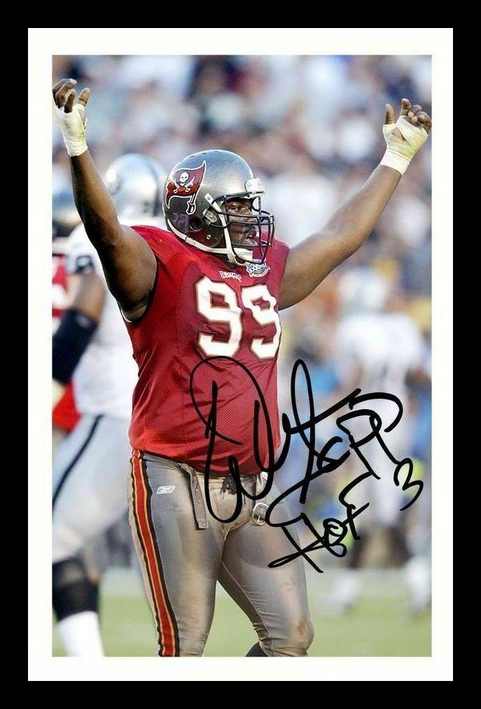 Warren Sapp - Tampa Bay Buccaneers Autograph Signed & Framed Photo Poster painting