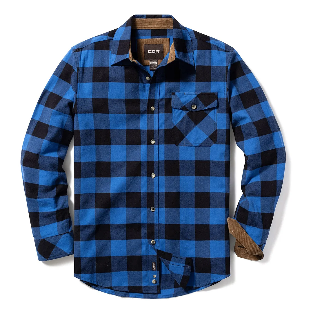 Men's Buck Camp Flannel Plaid Shirt Jacket、、URBENIE