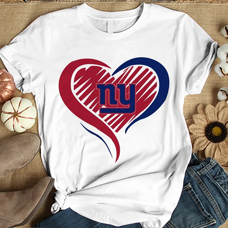 New York Giants  Women's White Relaxed T-Shirt