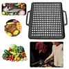 29CM Cast Iron Grill Net Double-Sided Square Baking Tray Hollow Out Grill Pan