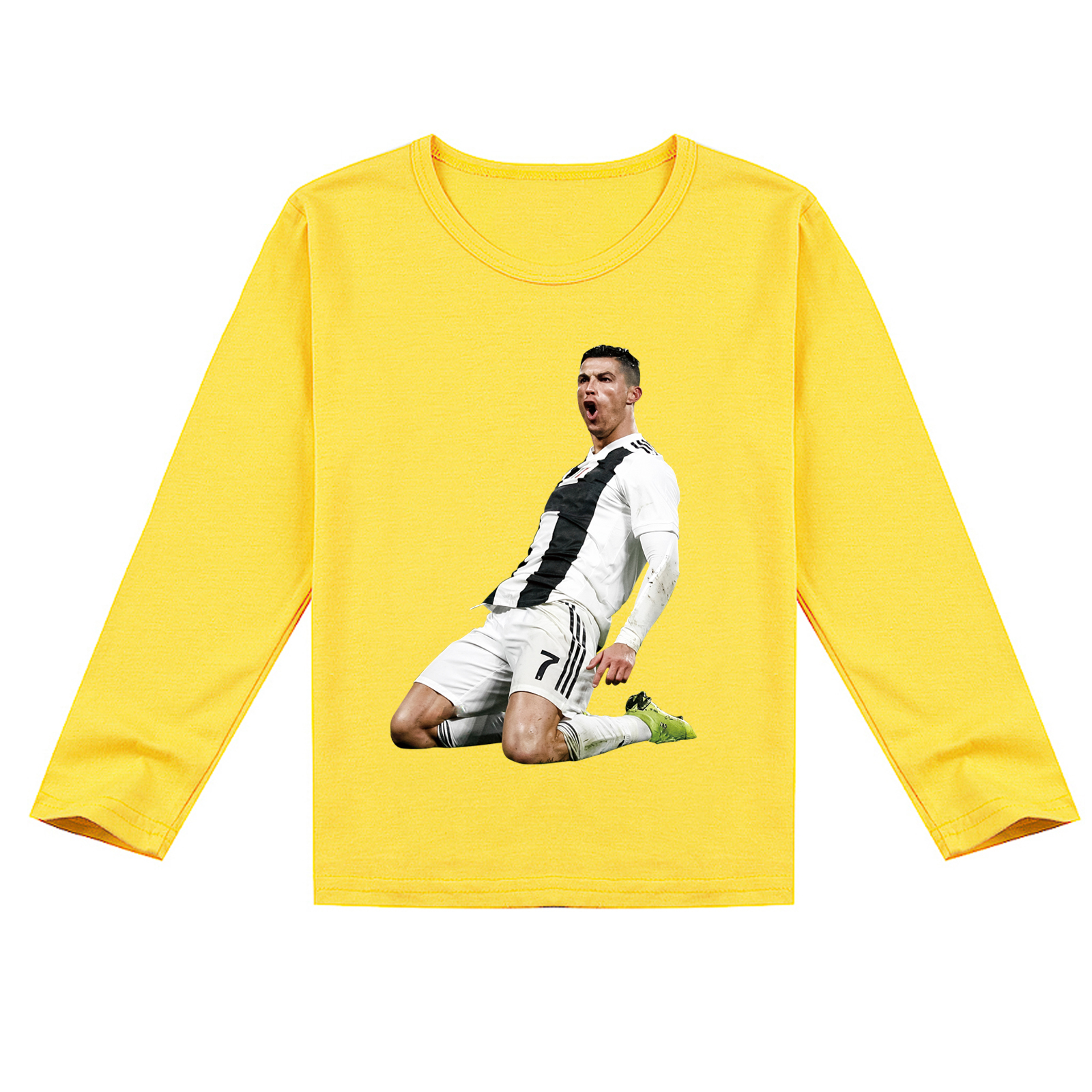 Mayoulove Cristiano Ronaldo Long Sleeve Tee for Kids - Perfect for Boys  Girls, Trendy Sports Apparel-Mayoulove