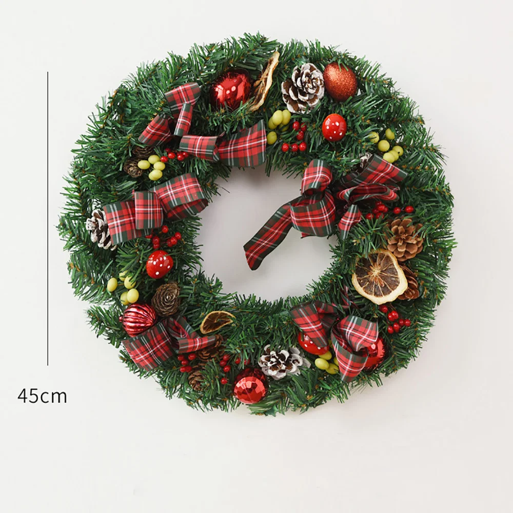 Christmas wreath new bow pine cone door hanging ornaments