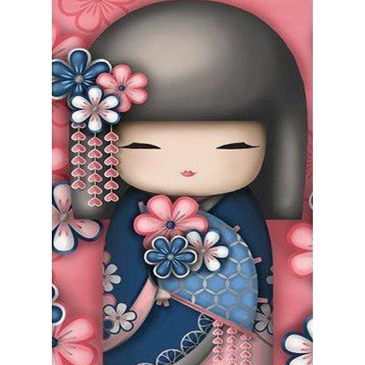 Kokeshi Doll  Full Round Diamond Painting 30*40CM