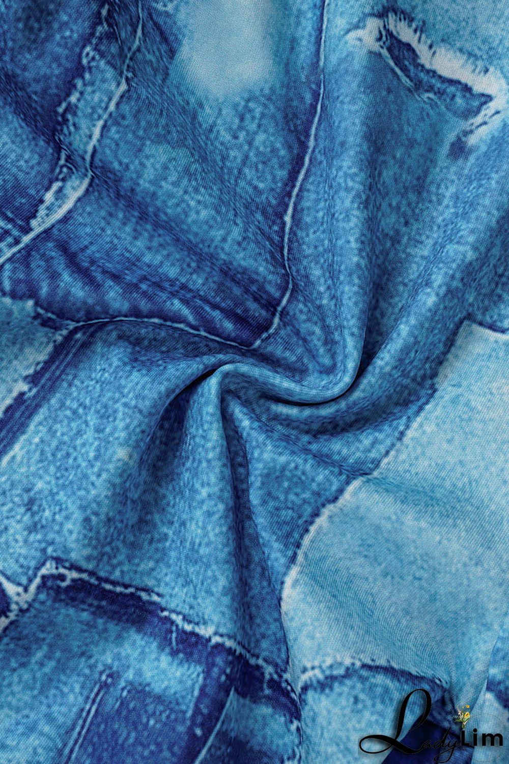 Black Casual Print Slit Oblique Collar Short Sleeve Two Pieces