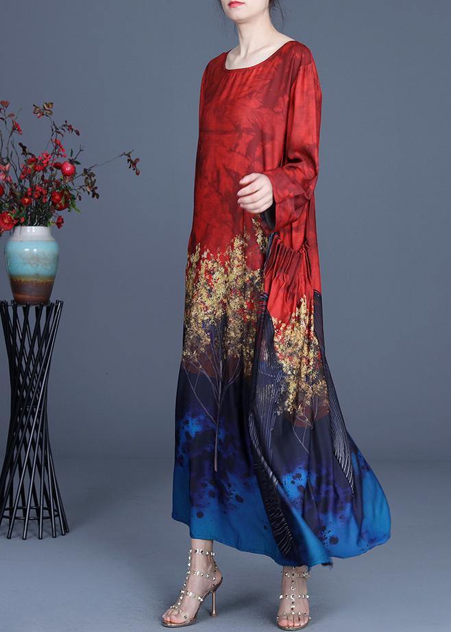 VCSHOES Red Print asymmetrical design Summer Spring Vacation Dresses