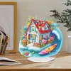 >SALE<Acrylic 2D Flat Beach House DIY Table Top Diamond Painting Ornament Kits