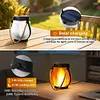 Solar Lanterns Lights with Dual Charging Modes of Solar & Type-C Flickering Flame Garden Light for Garden Yard Patio Decorative