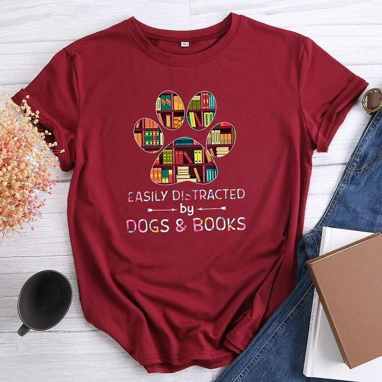 🔥TOP 3 - Easily Distracted By Dogs & Books T-shirt Tee-03189
