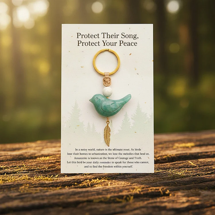 Song of Nature: Amazonite Bird Keychain for Peace & Courage socialshop