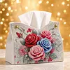 DIY PU Diamond Painting Tissue Box Kit Desktop Tissue Holder with Rhinestone Diamond Desk Decorative Tissue Box for Adults Desktop Storage Organizer
