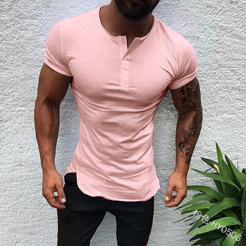 mens short sleeve henley t shirt