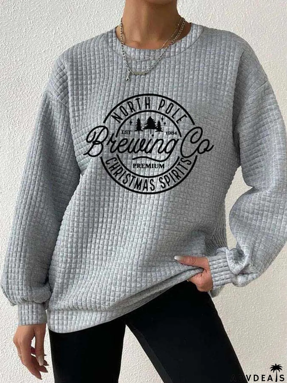 Women's North Pole Brewing Co Waffle Sweatshirt