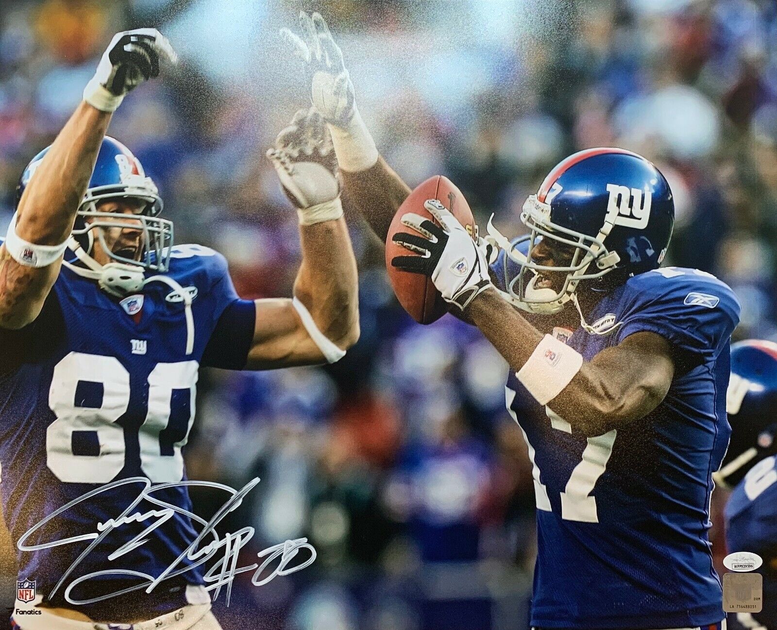 Jeremy Shockey autographed signed 16x20 Photo Poster painting NFL New York Giants JSA COA