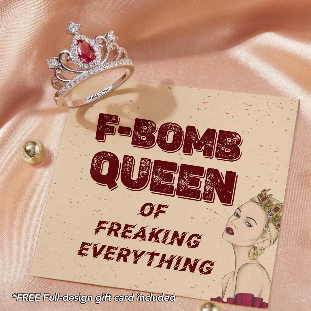F-Bomb Queen Vintage Crown Ring