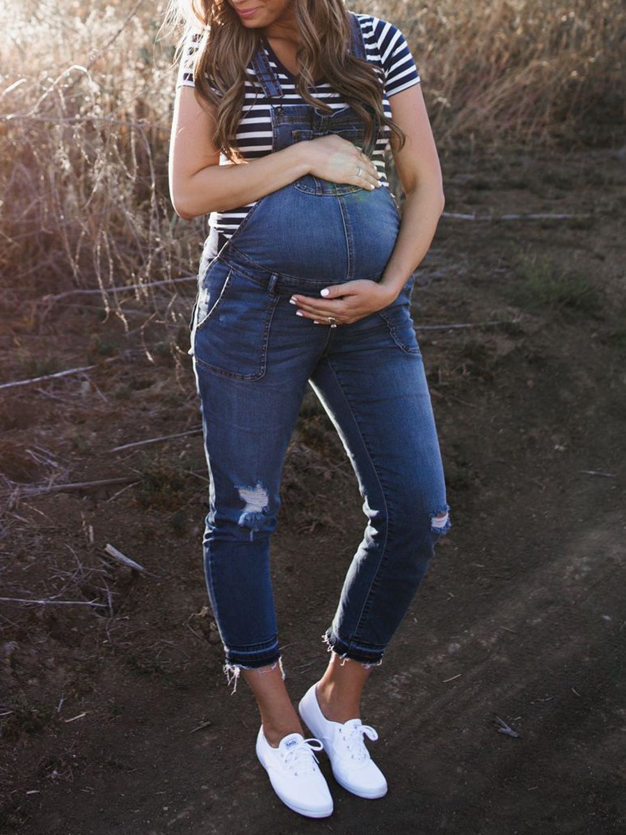 Maternity Wear Fashion Casual Slim Denim Overalls