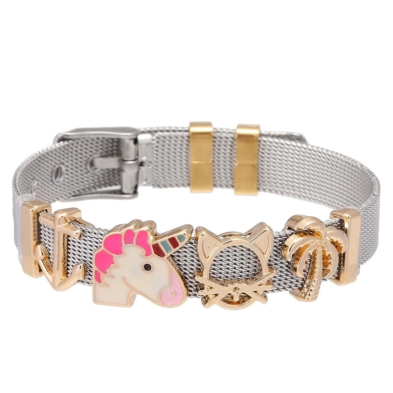 Cute Minimalist Heart Shape Titanium Steel Bracelets In Bulk