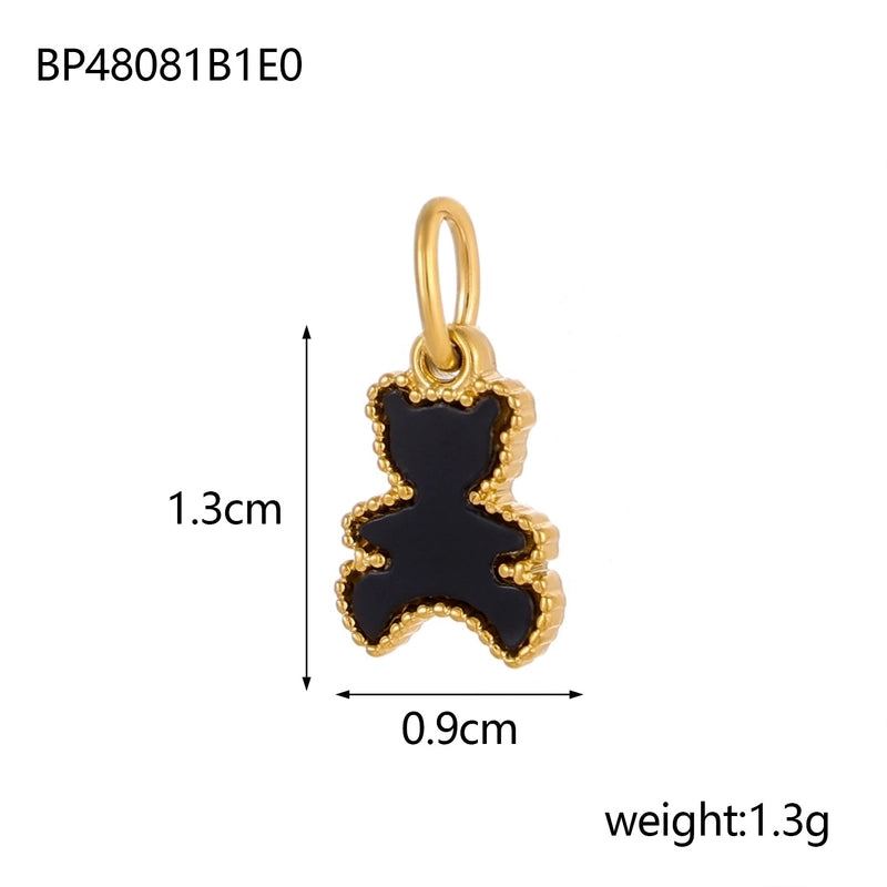 1 Piece 9*13mm 9 * 15mm 304 Stainless Steel Acrylic Shell Bear Pendant Jewelry Accessories
