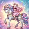 Diamond Painting -DIY Round Drill Angel Girl Unicorn
