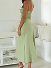 Solid Strapless Backless Waist Long Dress