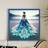 Beach Dress Girl-11CT Stamped Cross Stitch 40*40cm