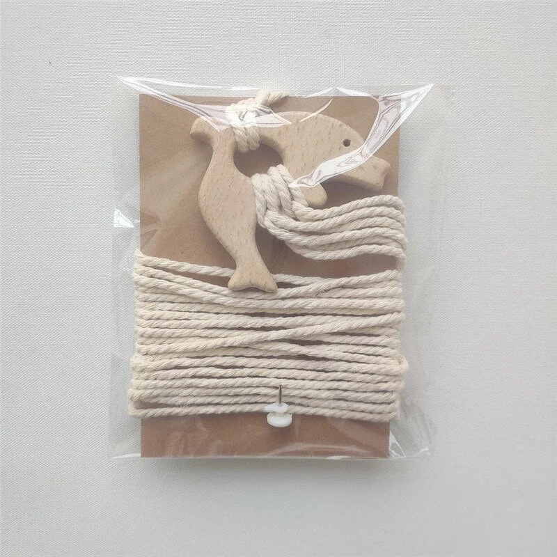 INS Nordic Wooden Baby Hair Clips Holder Cotton Rope Kids Girls Hairpin Storage Belt Photo Organizer Strip Wall Hanging Ornament