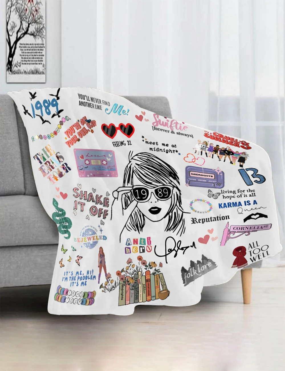 Swiftie White Blanket