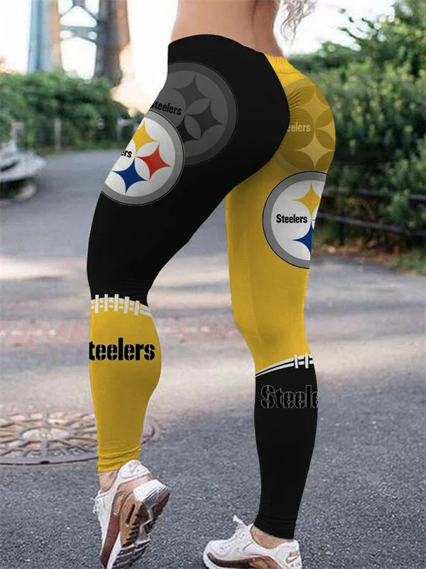 Pittsburgh Steelers Women's High Waist  Push Up Print Lounge Leggings
