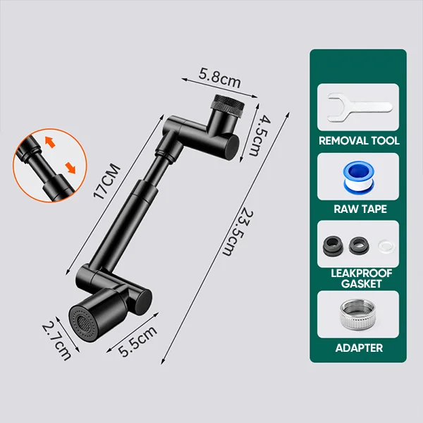 SAKER&reg; 1440&deg; Large-Angle Rotating Splash Filter Faucet