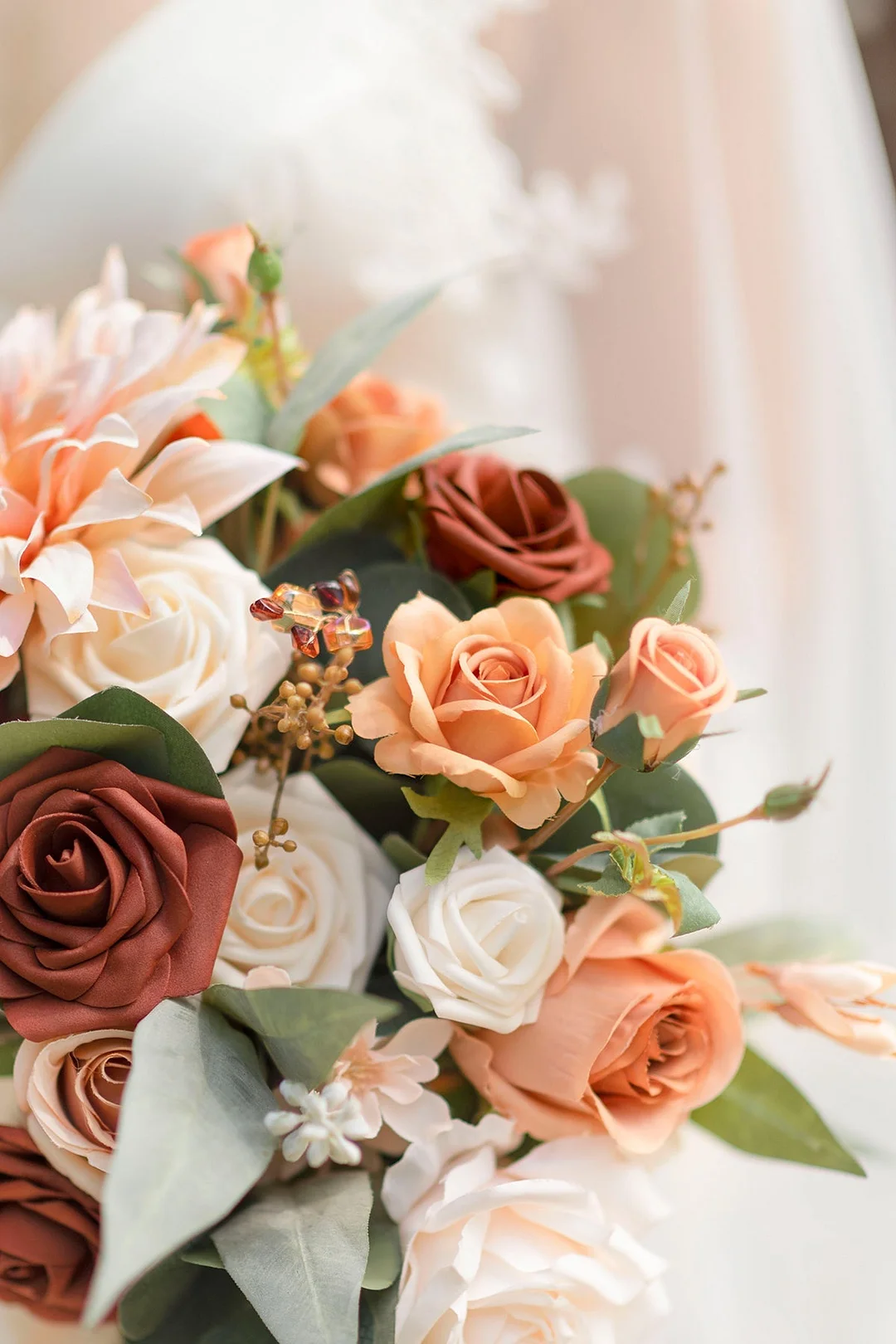 Standard Cascade Bridal Bouquet in Sunset Terracotta