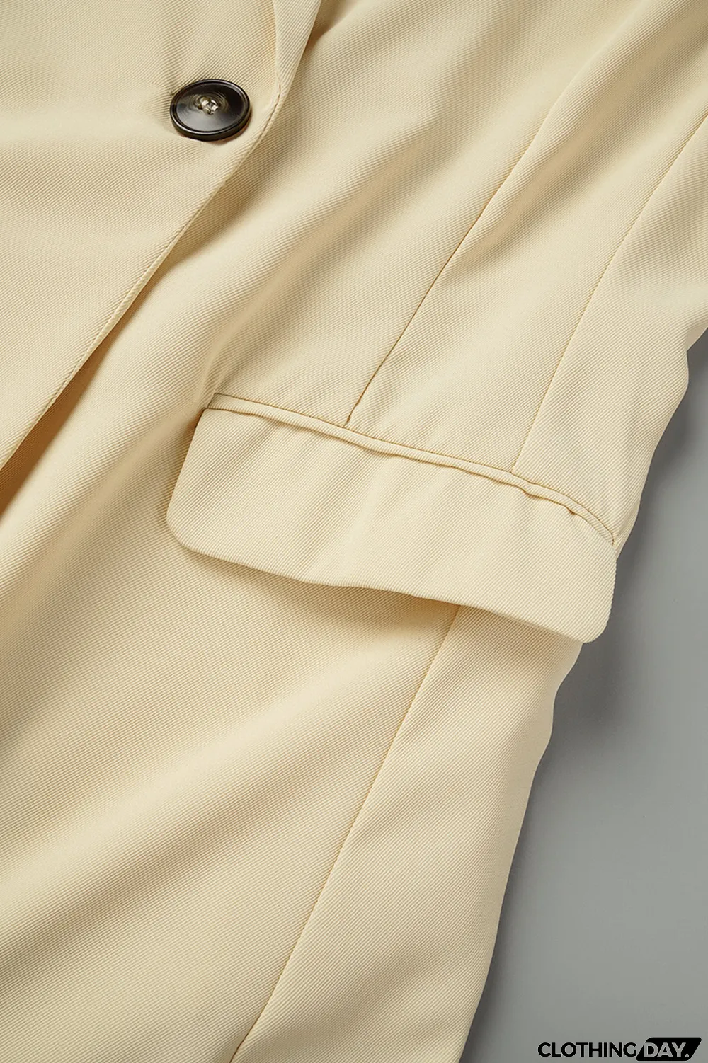 Apricot Casual Solid Patchwork Buttons Turn-back Collar Sleeveless Two Pieces