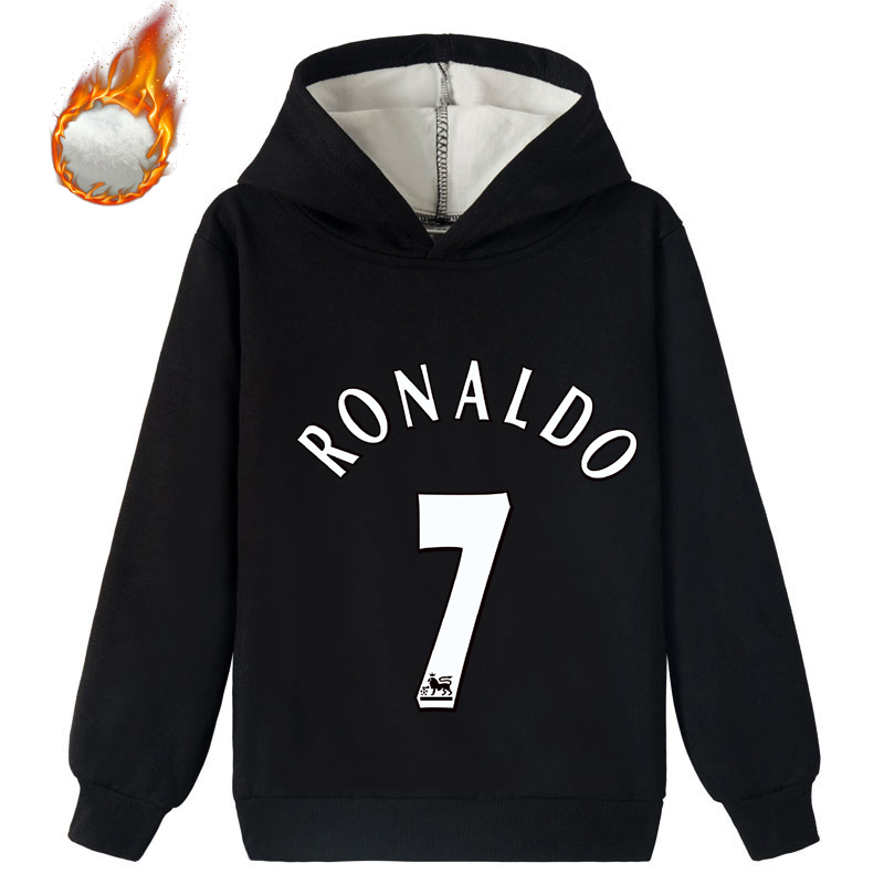 Mayoulove Kids' Cristiano Ronaldo Fleece Hoodie - Stylish Pullover for Boys  Girls, Perfect for Fans-Mayoulove