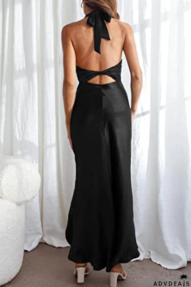 Elegant Formal Print Frenulum Backless O Neck Pencil Skirt Dresses