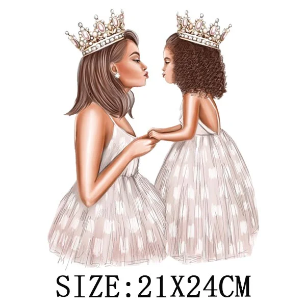 Mom&Baby Heat Sticker On T-shirt DIY Washable Iron On Transfer For Clothing Lovely Design On Clothes Patches Applique Decoration