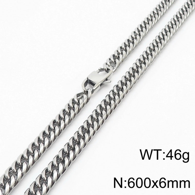 Hip-hop Retro Solid Color Titanium Steel Chain Men’s Necklace