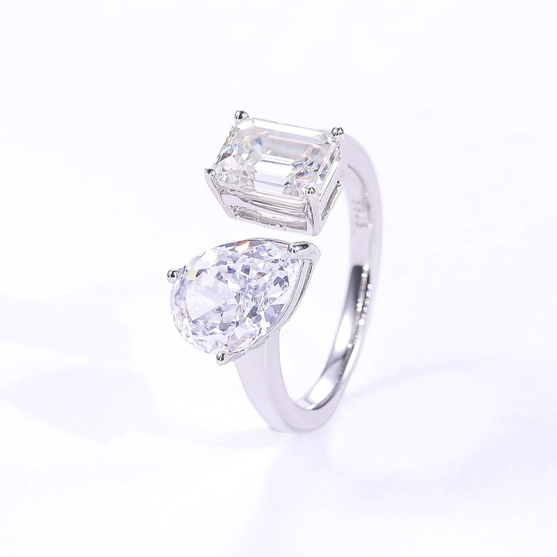 Round Brilliant 18K Gold Plated Moissanite Rings Round VVS1-VVS2