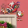 (US Local)DIY Xmas Diamond Painting Wooden Door Pendants Decoration for Feiend Gifts (Elk)