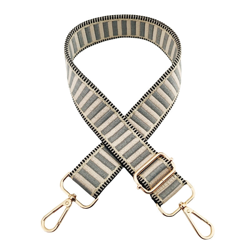 Polyester Cotton Color Block Bag Strap