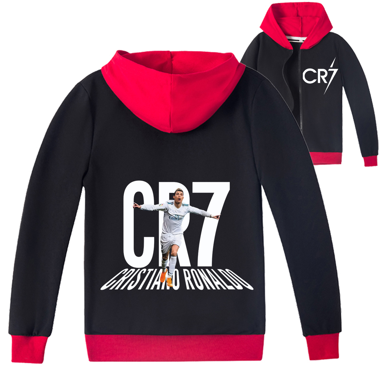 Mayoulove Kids' Cristiano Ronaldo Zip Jacket - Cool Sportswear for Boys  Girls - Trendy Soccer Fan Gear-Mayoulove