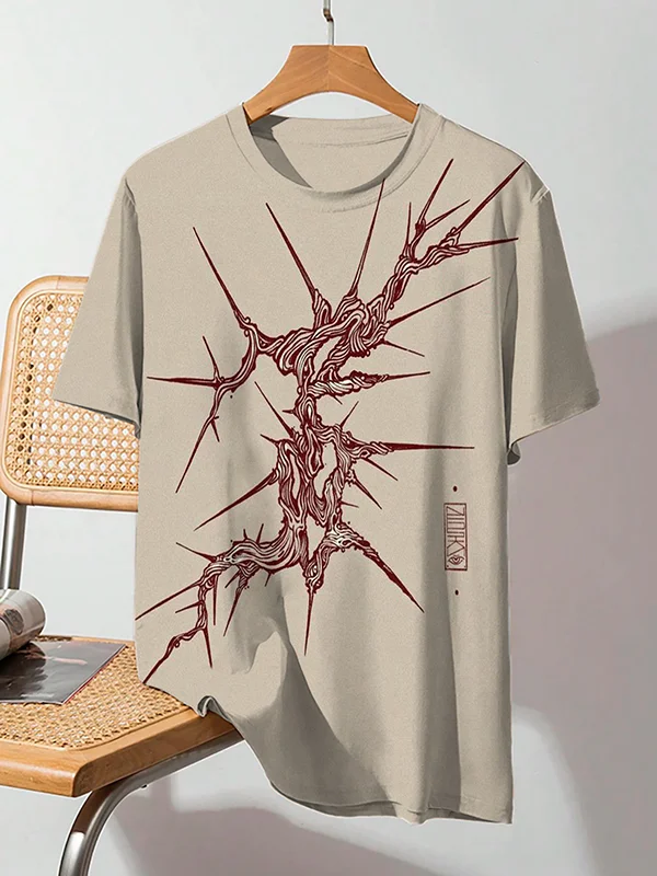 Men's Thorns Botanical Japanese Art Print Casual T-Shirt