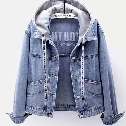Spring Autumn Harajuku Bomber Denim Jackets Women Slim Cowboy Short Coat Female Fashion Embroidery Letter Vintage Jeans Coats